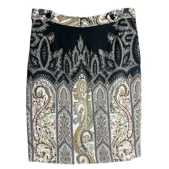 Etro Printed Knee Length Mini Skirt Black Size 8 NWT - Picture 2 of 4
